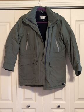 Lands' End Olive Squall Jacket with Hood
